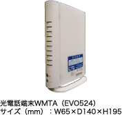 光放送端末（V-ONU）
サイズ（mm）：W164×D90×H166
（スタンド取付時）