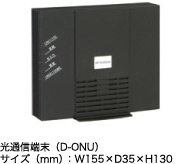 光放送端末（V-ONU）
サイズ（mm）：W164×D90×H166
（スタンド取付時）